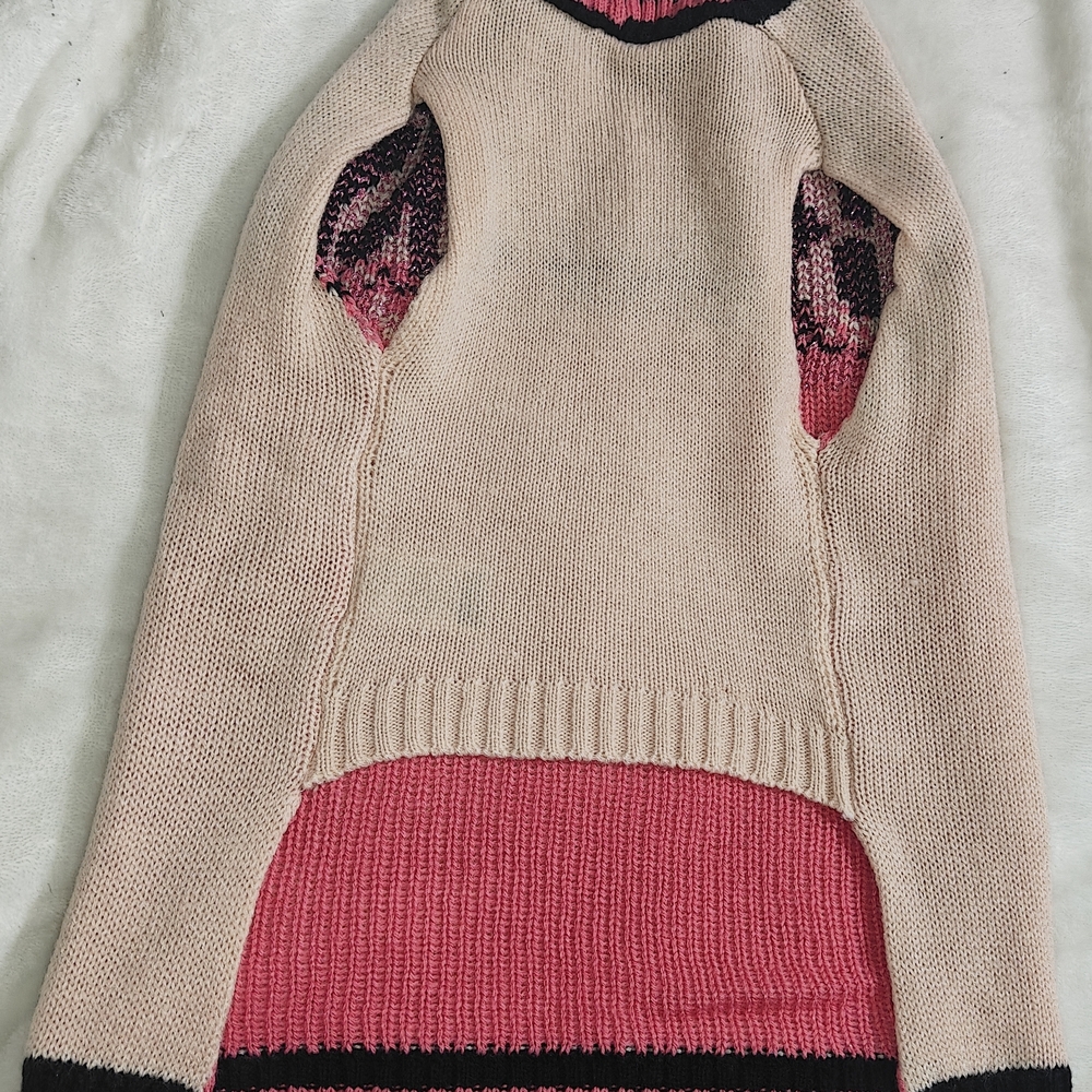 Vibrant Pink & Black 'Boss Lady' Knit Dog Sweater - Picture 3 of 5
